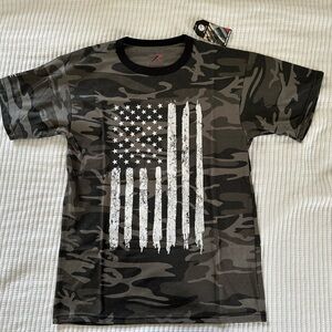 Camouflage T-Shirt with Flag Design